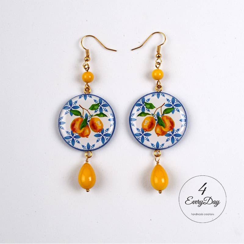 4everyday Handmade - Wholesale Dangle Earrings - Earrings: Majolica lemons