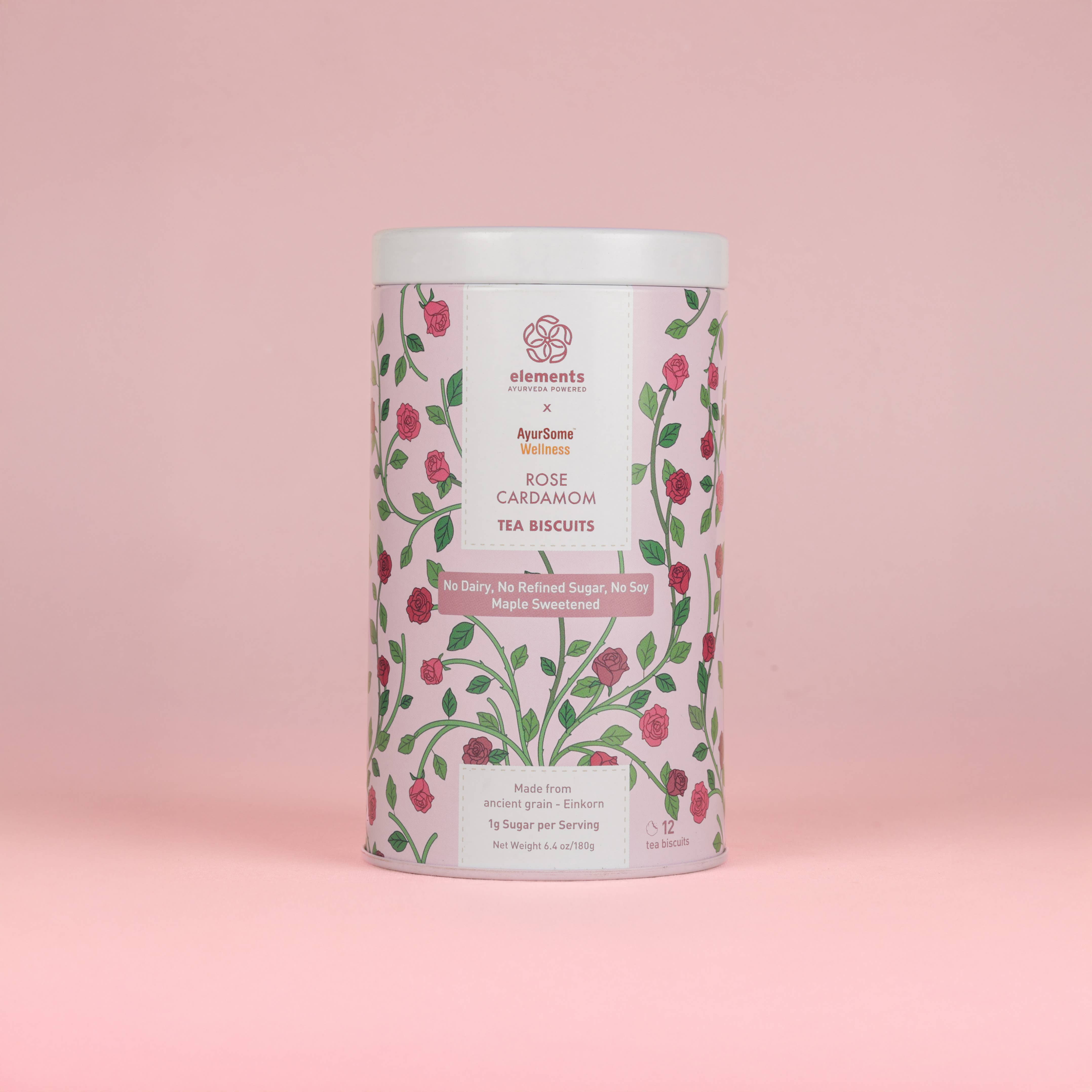 AyurSome Wellness - Wholesale Cookie - Rose Chocolate Tea Biscuits | Einkorn whole grain cookies