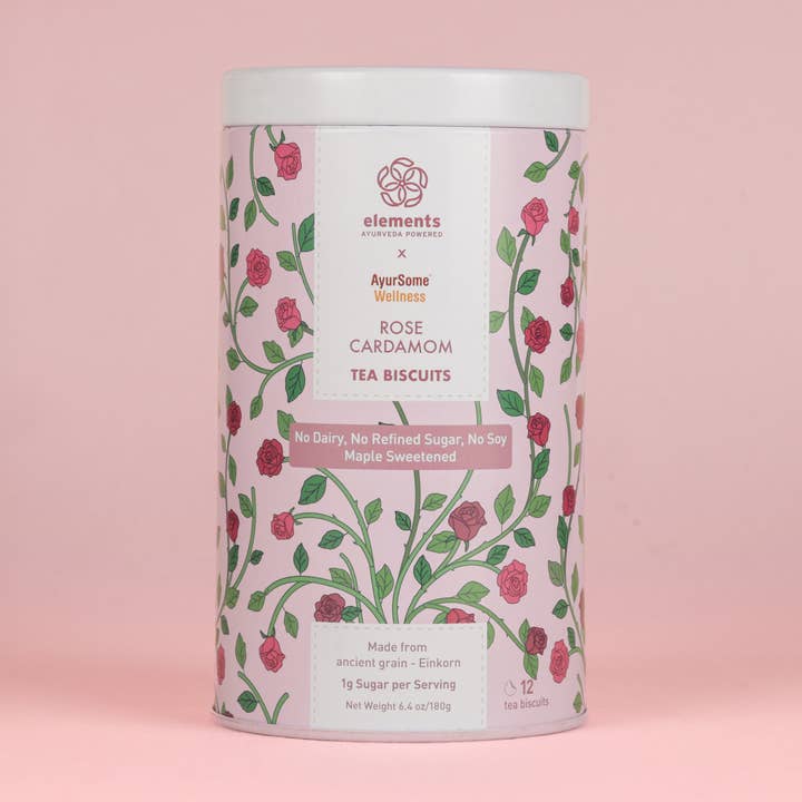 Rose Chocolate Tea Biscuits | Einkorn whole grain cookies for wholesale by AyurSome Wellness