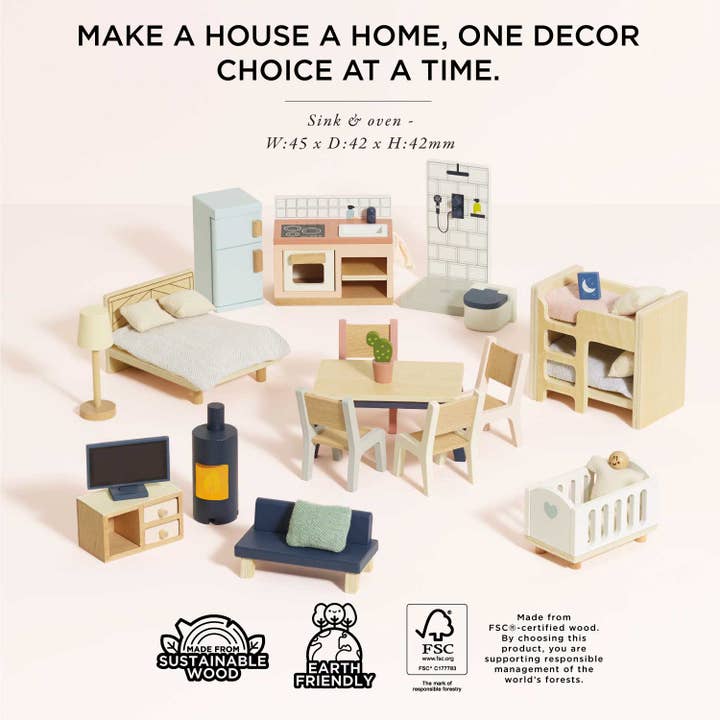 Le Toy Van, Inc. - Wholesale Doll Accessory Kit - Kids - Complete Dolls House Furniture