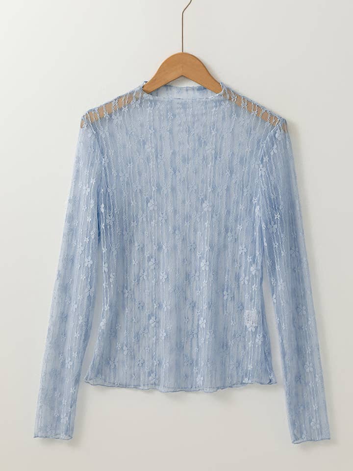 Mccolin - Wholesale Blouse - Women's - Sheer Lace Long Sleeve Top9