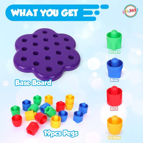 The Toy Group - Wholesale Stacking Rings Game - Baby - My First Pegs 18m+, Large Colored Shape Stacker for Toddlers