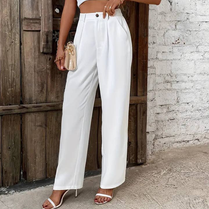 HIGH-WAISTED WIDE-LEG STRAIGHT LEG SLACKS for wholesale by Lily Clothing