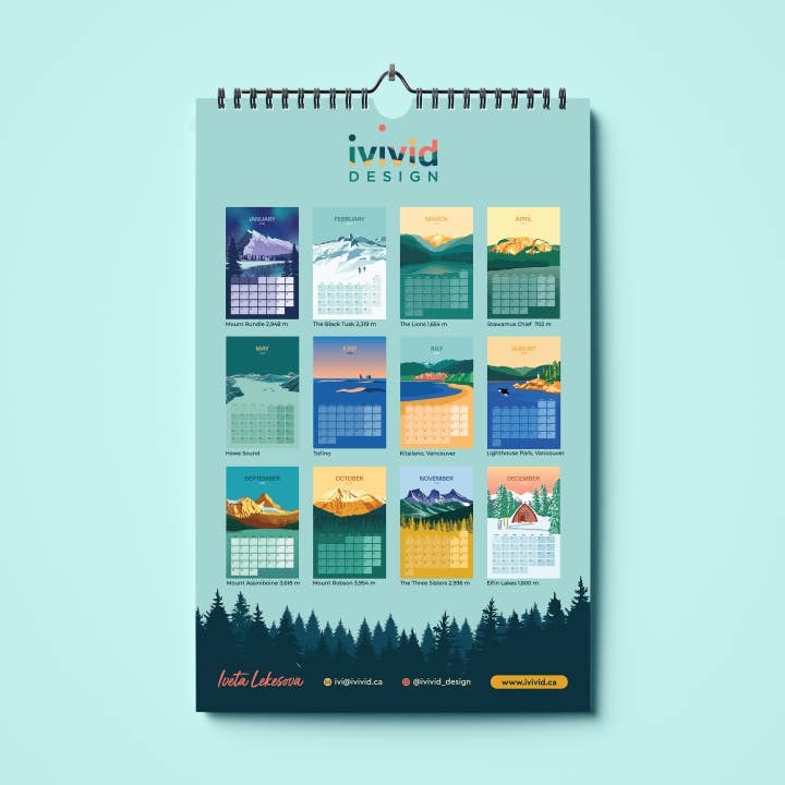 Ivivid Design - Wholesale Calendar - Mountain Calendar 202613