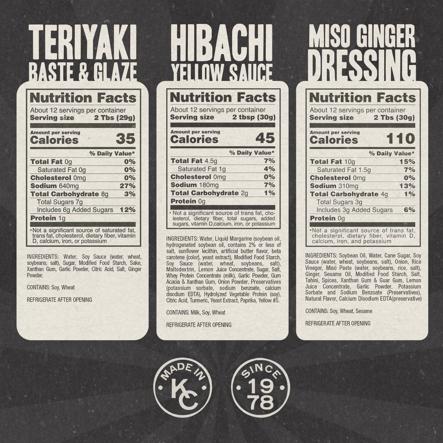 Gojo Japanese Foods - Wholesale Sauce - Hibachi Variety Pack - Teriyaki, Yellow Sauce, Miso Ginger5