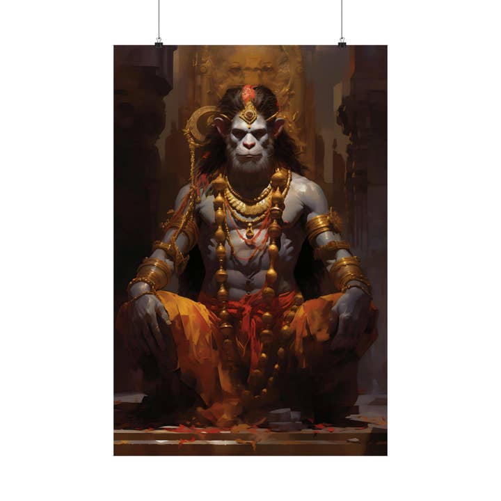 Lord Hanuman Monkey King Art Print for wholesale by Ye Curiosity Shoppe