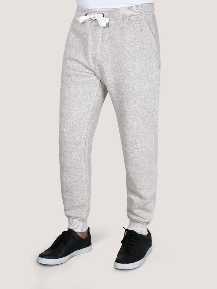 Beige Textured Joggers for wholesale by Brian Oak Limited