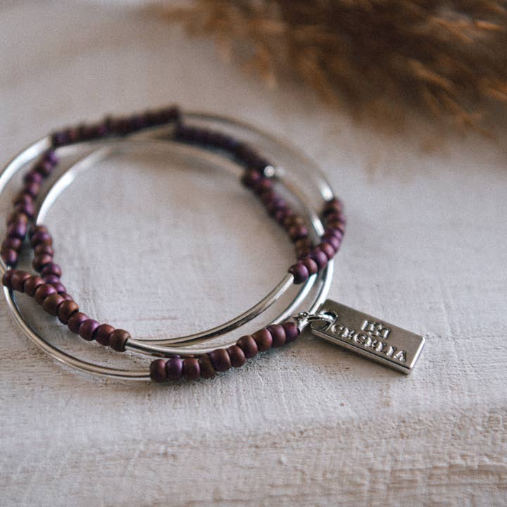 Cecelia Designs Jewelry - Vente Bracelet de perles - Bracelet triple tour perlé en or ou argent6