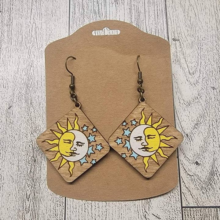 Sun Moon Earrings for wholesale by Mars & Me