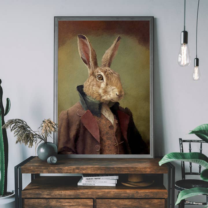 Ink & Drop - Wholesale Art Print - Hare Animal Head Print