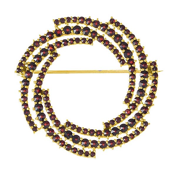 Spilla con Granato Boemo Rotondo#2 per la vendita all'ingrosso da parte di Madeka e.U.