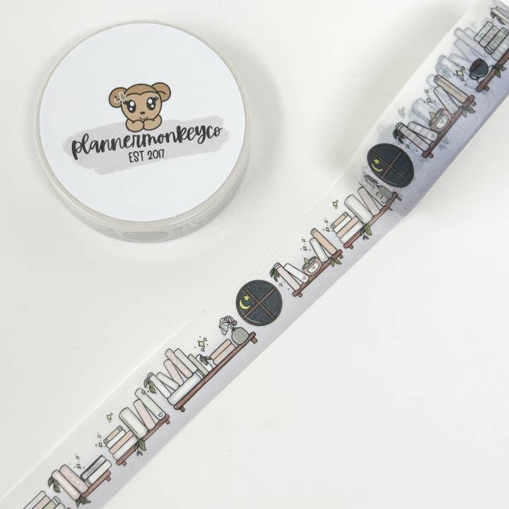 Bücherregal 10.0 Boho Gemütliche Nacht Washi Tape | 15MM für den Großhandel von Plannermonkeyco