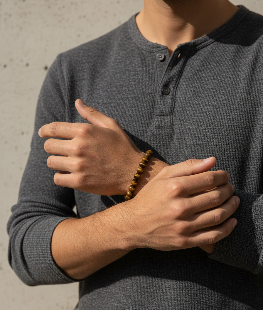 KENDI AMANI - Wholesale Beaded Bracelet - Jasiri Tiger Eye Beaded Bracelet – Timeless Stretch Bracelet for Layered or Solo Wear0