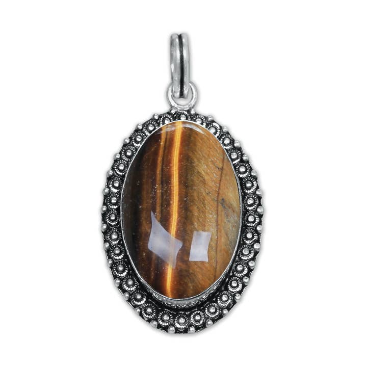 Handmade Jewels - Wholesale Individual Charm/Pendant - Tiger Eye Designer Pendants - Handmade, Silver-Plated, Assorted Designs/Sizes5