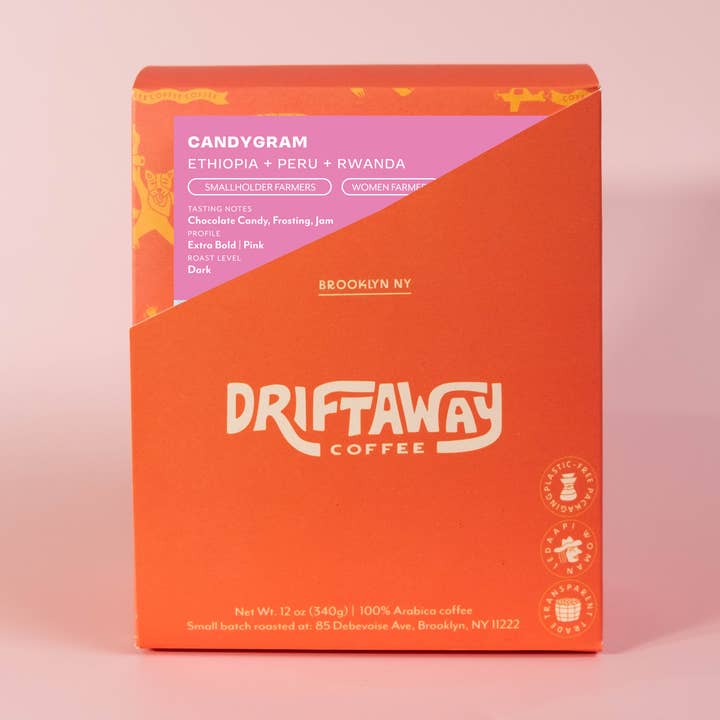 Candygram Éthiopie + Pérou + Rwanda (Torréfaction foncée) pour la vente par Driftaway Coffee