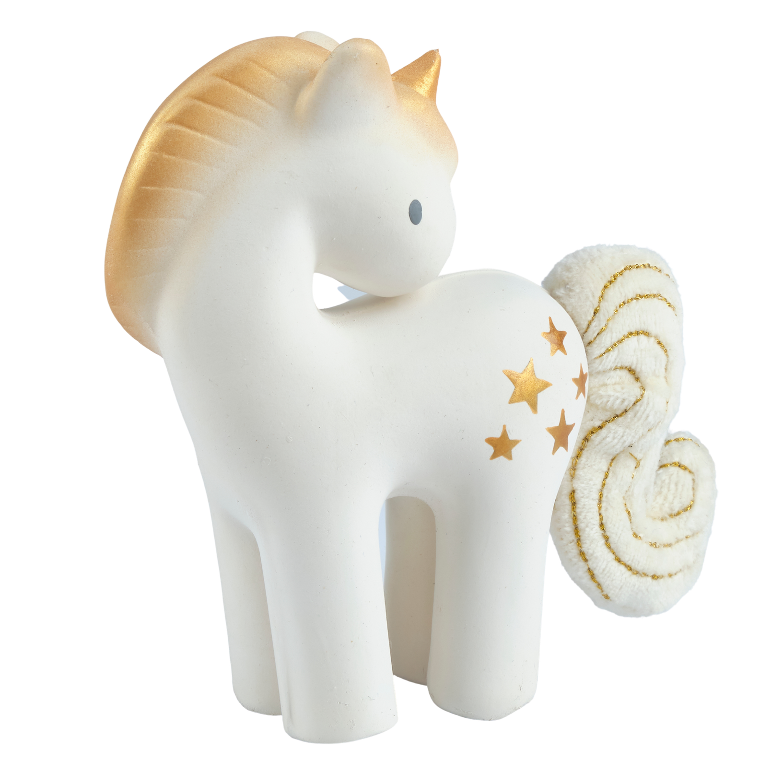 Tikiri Toys LLC - Wholesale Handheld Rattle - Baby - Shining Stars Unicorn Nat. Rubber Rattle with Crinkle Wings3