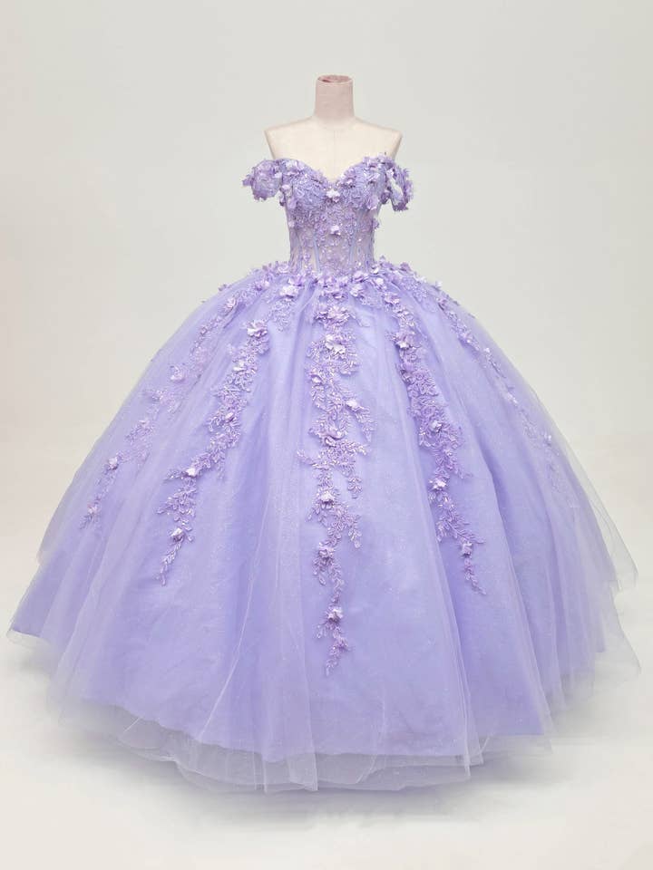 Abito da Quinceañera con Scollo a Barca e Lungo Strascico CHF3102 per la vendita all'ingrosso da parte di Chicas