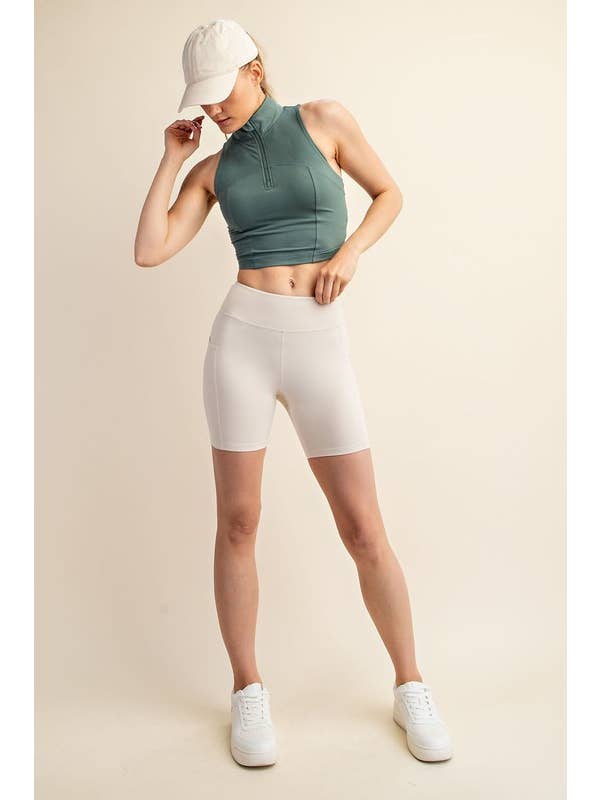 Sunday Morning - Wholesale Athletic Shorts - Women's - P406237-Butter Soft 6 Inch Biker Short with Pockets4