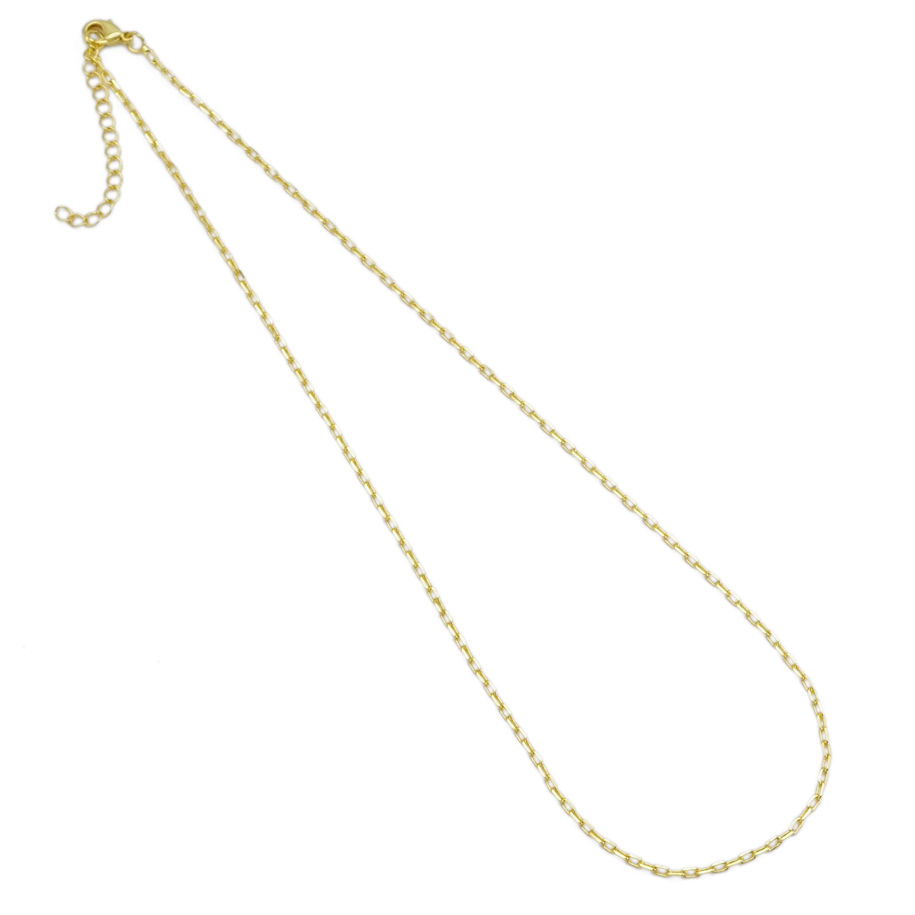 BestBeads&Beyond - Wholesale Link & Chain Necklace - Dainy Thin Paperclip Think Chain Necklace, Sku#LD4890