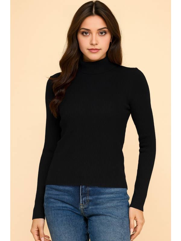 MIO WHOLESALE - Wholesale Knitted jumper – Women′s - CTN03 CLASSIC TURTLE NECK LONG SLEEVE KNIT SWEATER