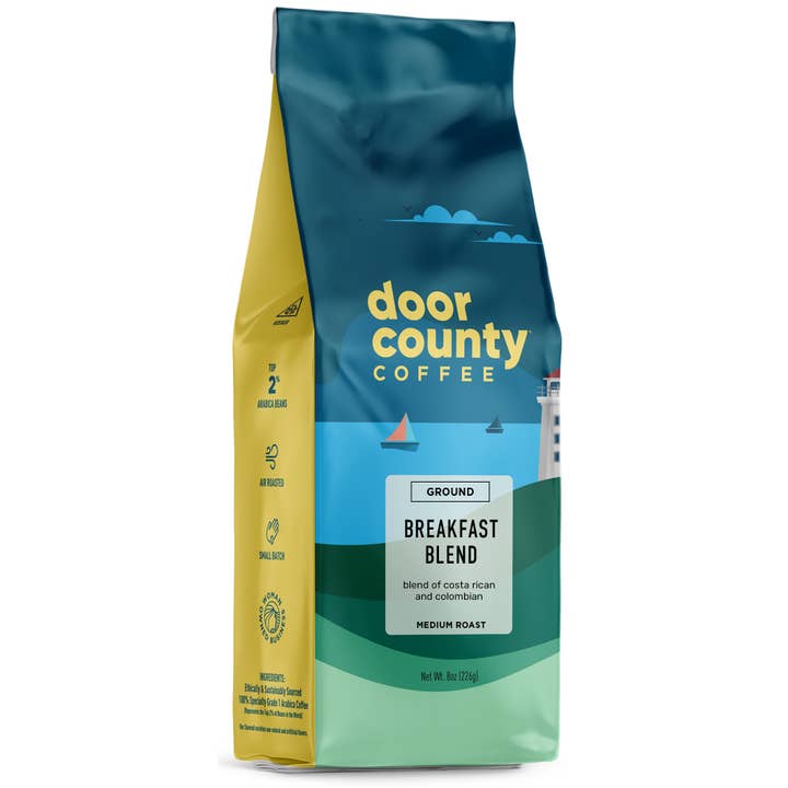 Door County Coffee - Wholesale Ground Coffee - 10oz Breakfast Blend Specialty Coffee Medium Roast Ground1