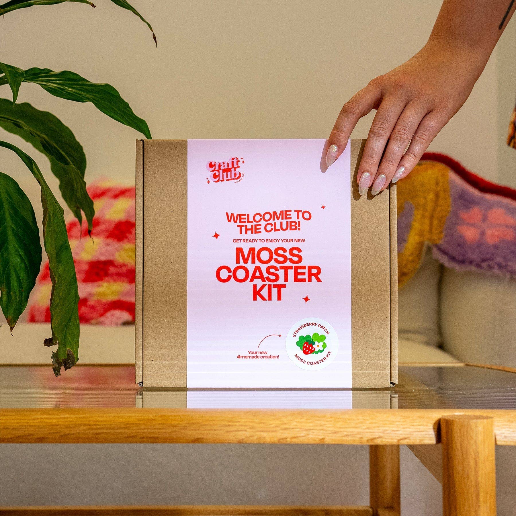 Craft Club - Wholesale DIY Craft Kit - STRAWBERRY -  Moss Coaster Kit5