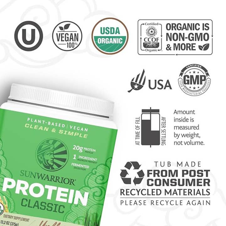 Sunwarrior - Wholesale Protein/Superfood Powder - Classic Unflavored Protein - Brown Rice Protein Powder3