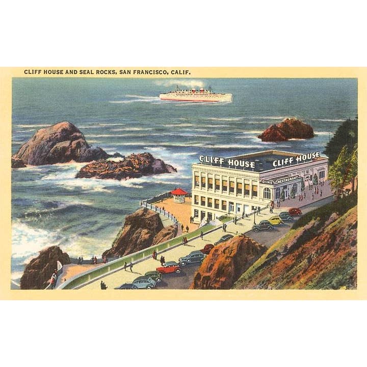 Found Image Press - Wholesale Sticker - Sticker SF-144 Cliff House, Seal Rocks, San Francisco, Calif