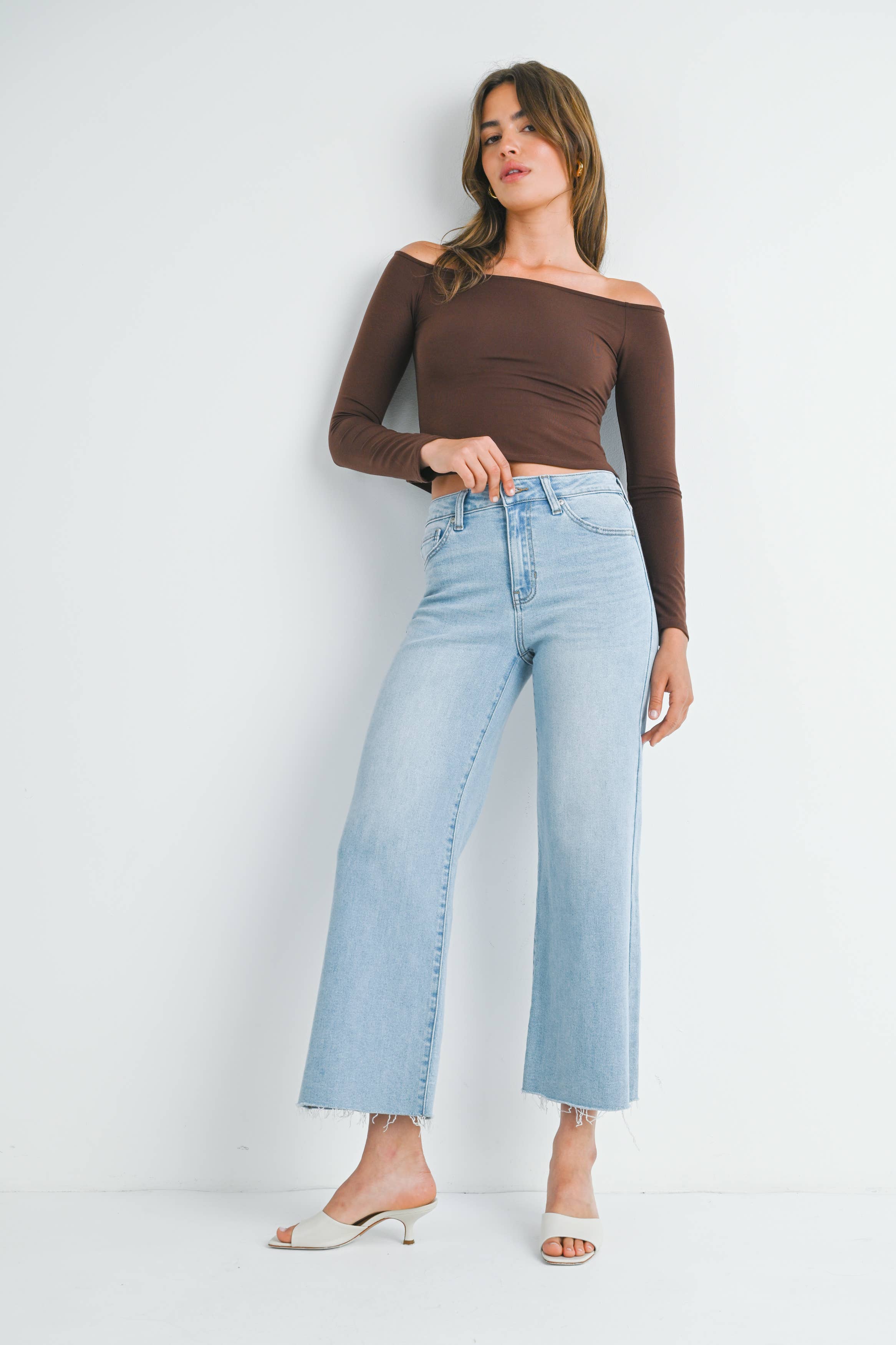 JBD - Wholesale Jeans - Women's - DP683 - LT - Slim Wide Leg
