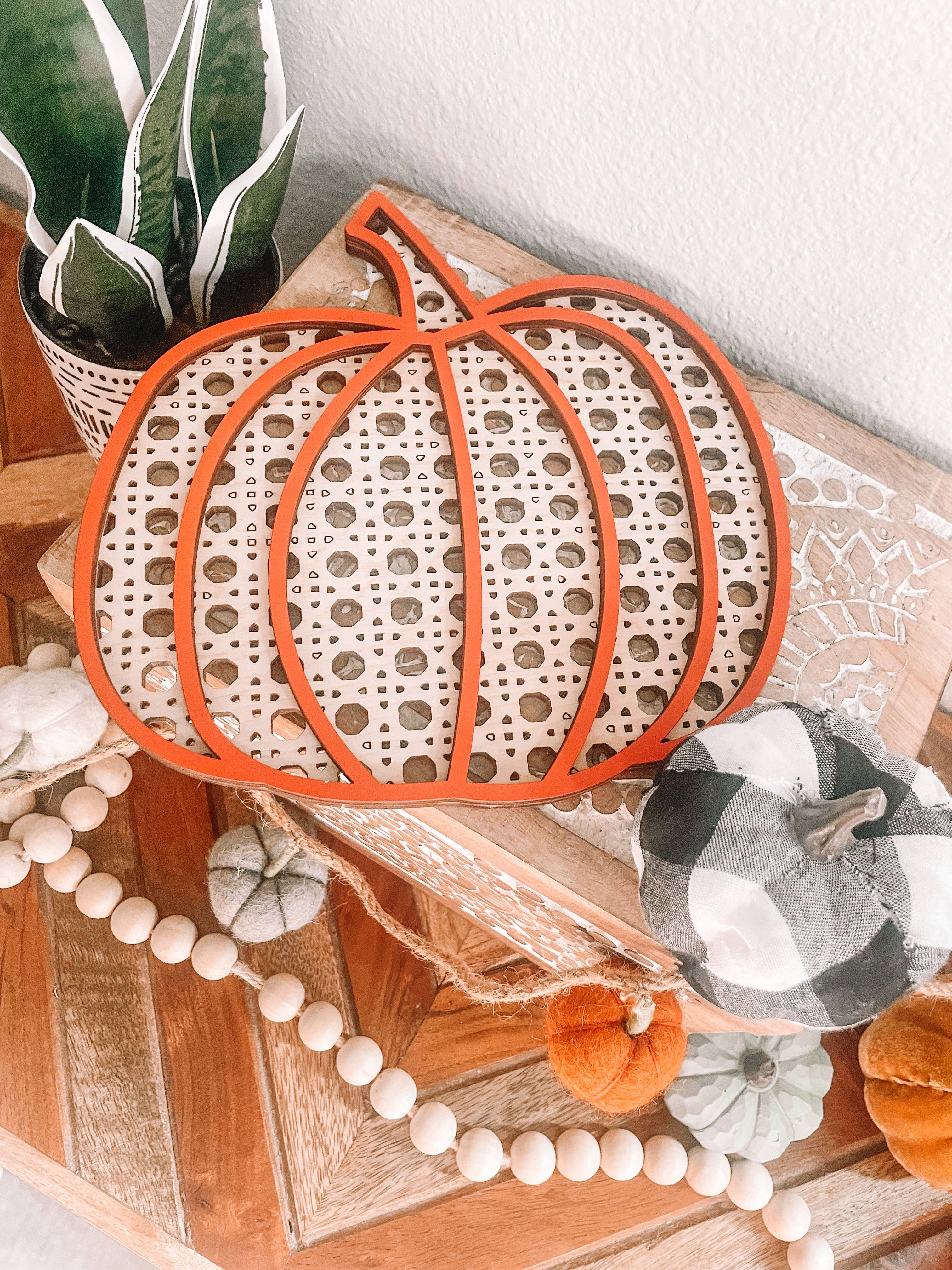 Willie & Dolly Designs - Wholesale Decorative Tabletop Object - Rattan Boho Pumpkin2
