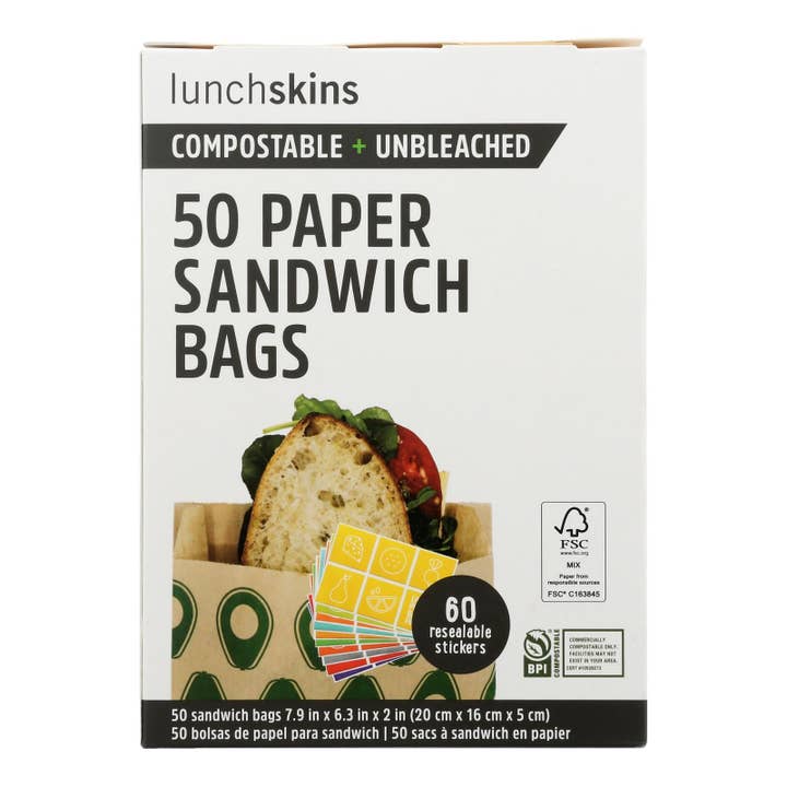 Everyday Supply Co - Wholesale Food Storage Wrap/Bag - Lunchskins - Sandwich Bag Paper Avo - Case Of 12 - 50 Ct