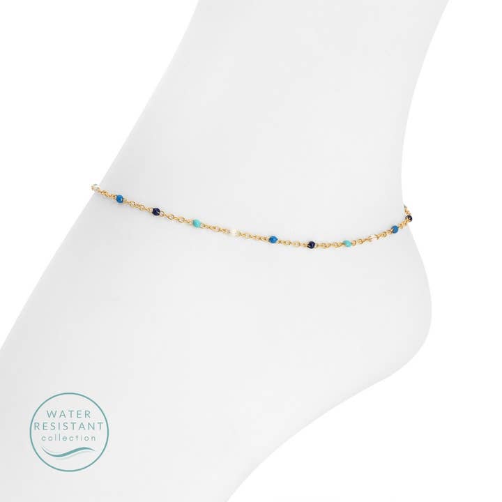 Sweetly Colored Delicate Chain Anklet, Water Resistant for wholesale by Splendid Iris