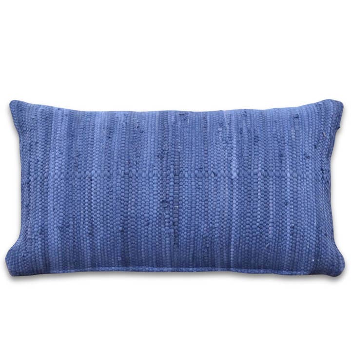 chindi lumbar pillow cover in marine for wholesale by PILLOWPIA
