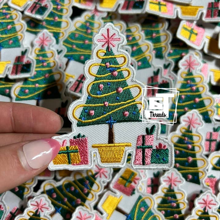 6j Threads LLC - Wholesale Patch - Christmas Lights Tree....Cap Patches Only