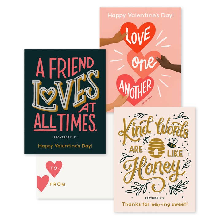 Mini-Saint-Valentin pour enfants avec Verse de la Bible pour la vente par Naomi Paper Co.