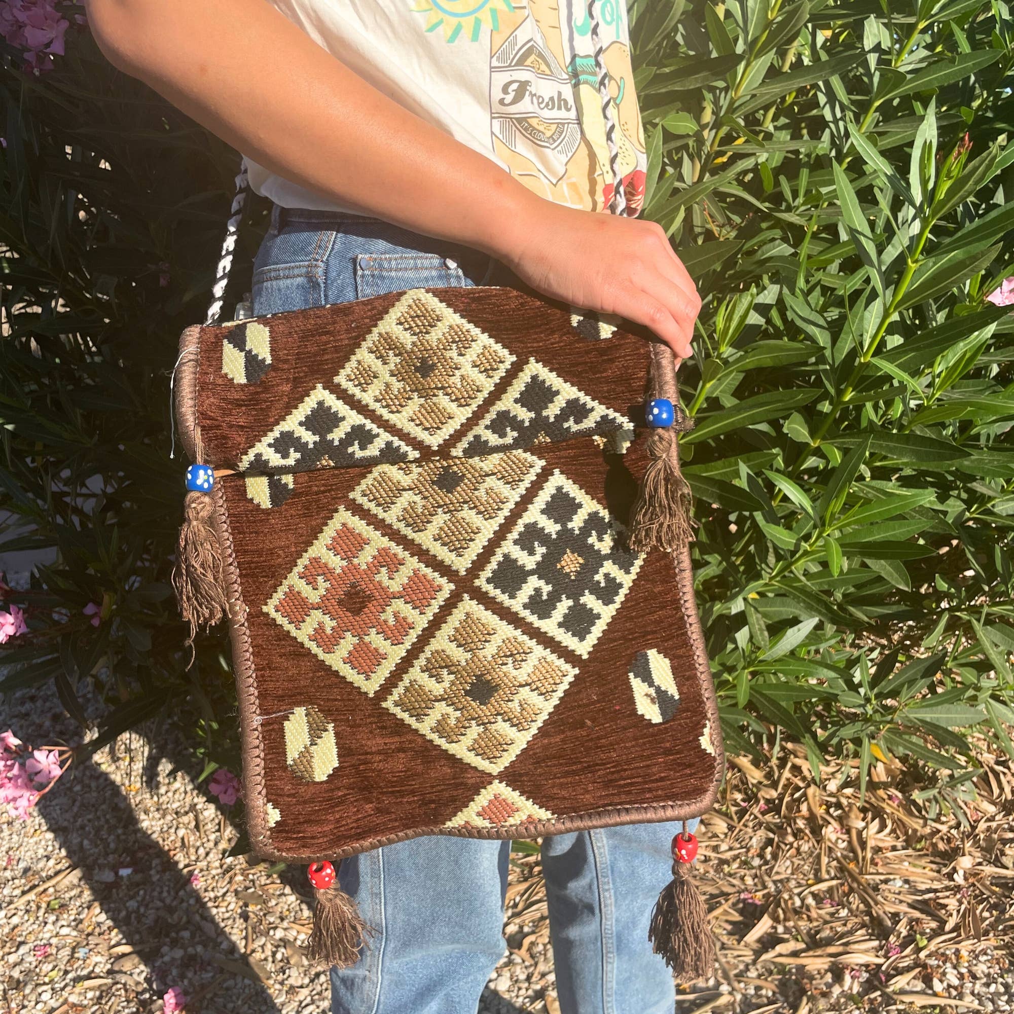 AW Artisan - Wholesale Crossbody Bag - Unisex - Kilim bag - Chocolate1