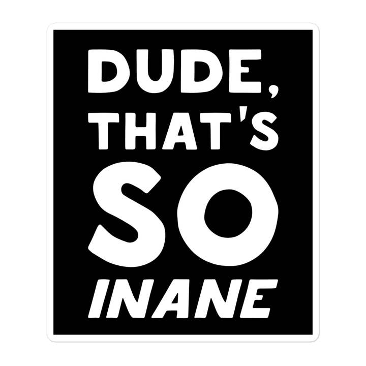 "Inanity" - Sticker for wholesale by Tiny Cow Designs