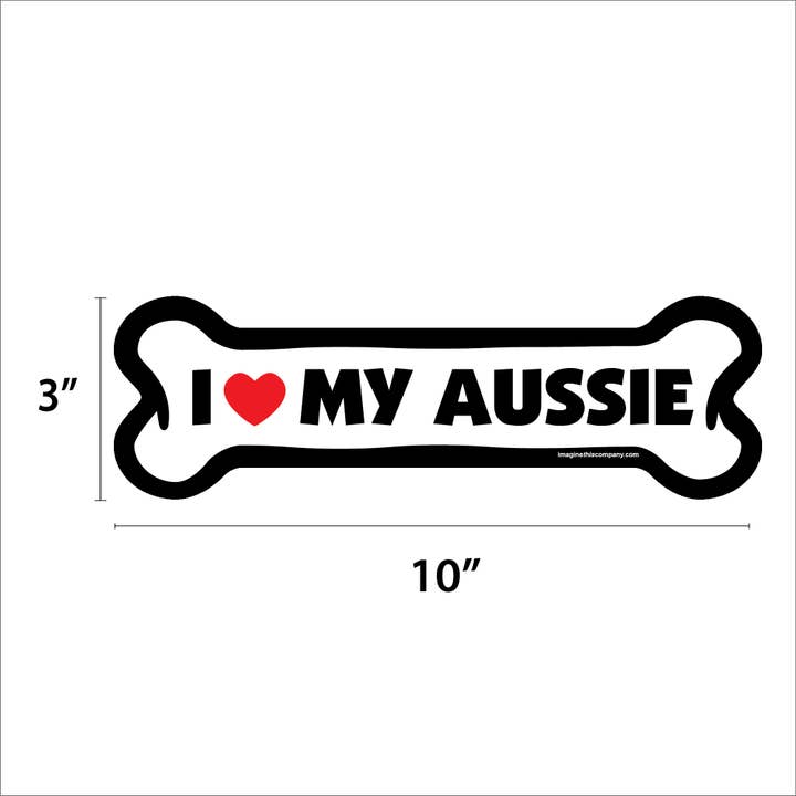 Imagine This Company – wholesale Magnet – I Love My Aussie Large Bone Magnet
