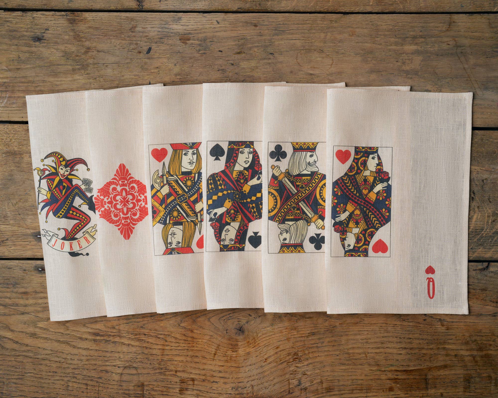 Suisse Maison de Lin - Wholesale Dinner & Cloth Napkin - Playing Cards Natural Linen Napkins (Set of 6)0