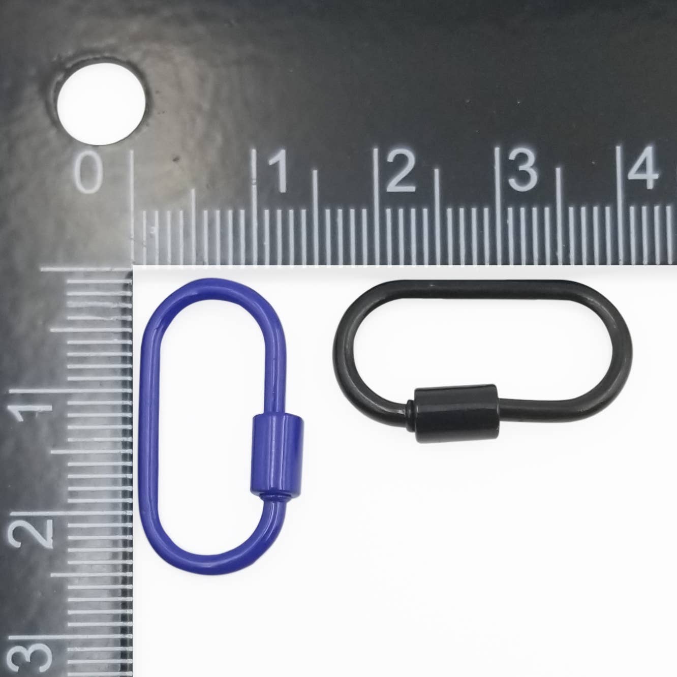 Beads Creation - Wholesale Clasp - Enamel Carabiner Screw Clasp, Oval Screw Clasp, CL4435