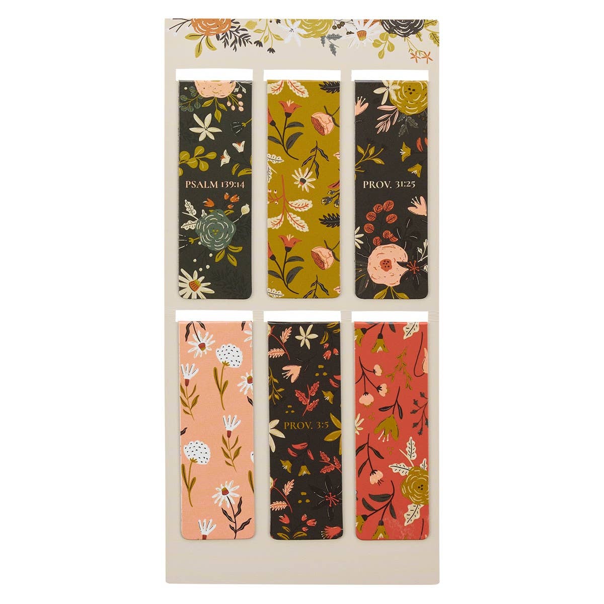 Christian Art Gifts - Wholesale Bookmark - Magnetic Bookmark set Warm Florals1