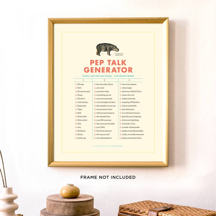 The Raccoon Society - Wholesale Art Print - "Pep Talk Generator" Art Print2