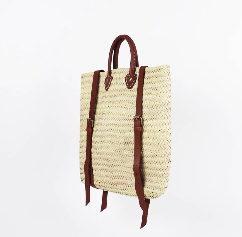 Mikwi – Großhandel Strandtaschen – Strandtasche aus Stroh mit Lederriemen - Rucksack aus Stroh14