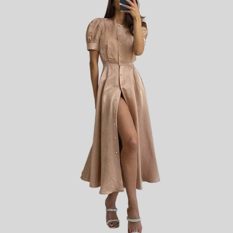 Champagne Short Sleeve Cardigan Dress for wholesale on Faire3