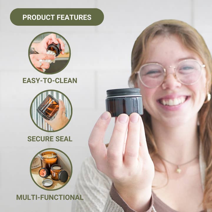 Nature Packaged - Wholesale Jar - Glass Amber 1 Oz Jar1