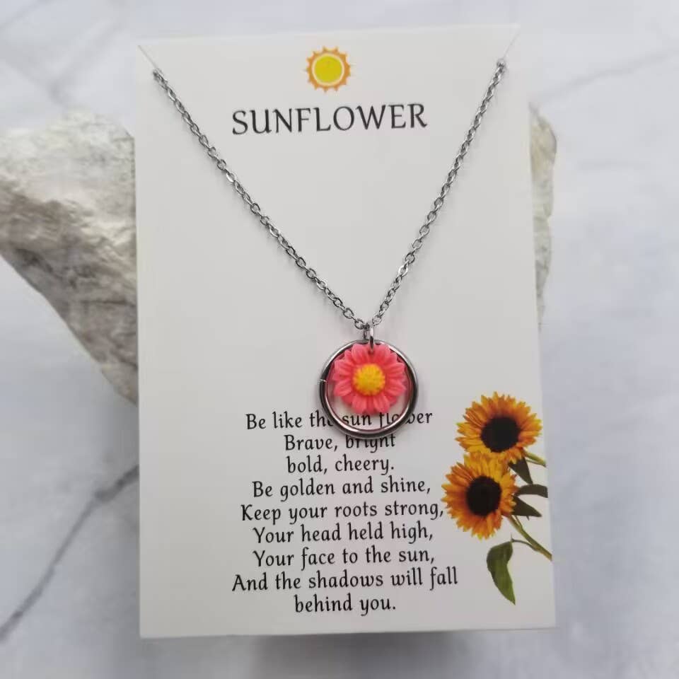 The Pretty Jewellery - Wholesale Pendant/Charm Necklace - Mother's Day Sunflower Pendant Necklace2