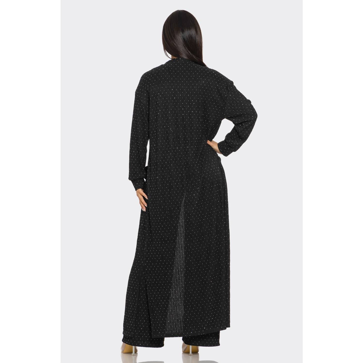 Esmeray Clothing - Vente Ensemble haut et pantalon (PAS d'intérieur) - Femme - ENSEMBLE 3 PIÈCES EN MAILLE ÉTINCELANTE LUXE9