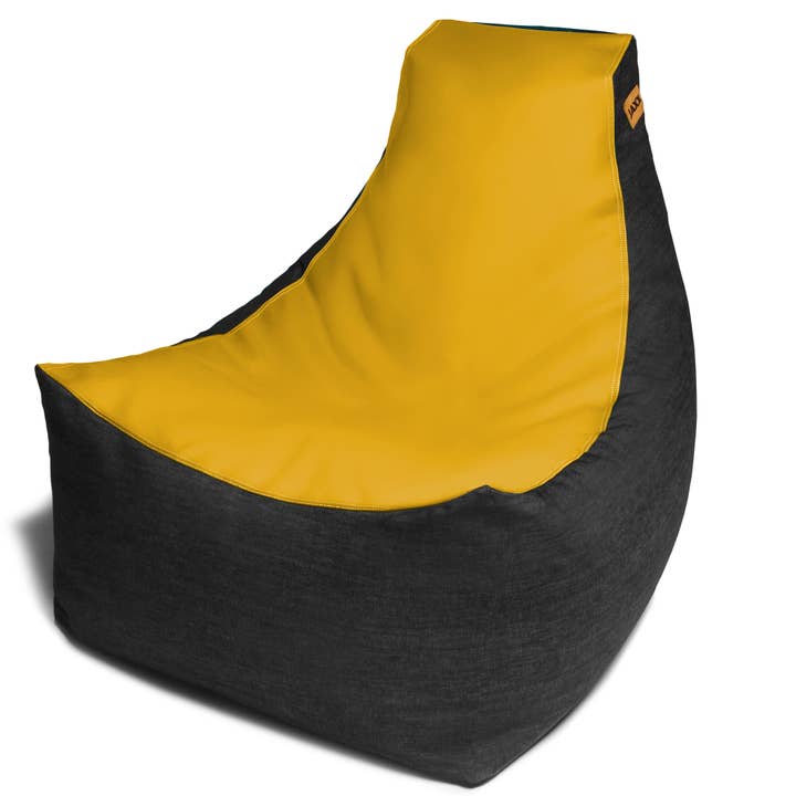 LuvU - Wholesale Chair - Jaxx Pixel Gamer Bean Bag Chair, Premium Vinyl / Dark Denim2