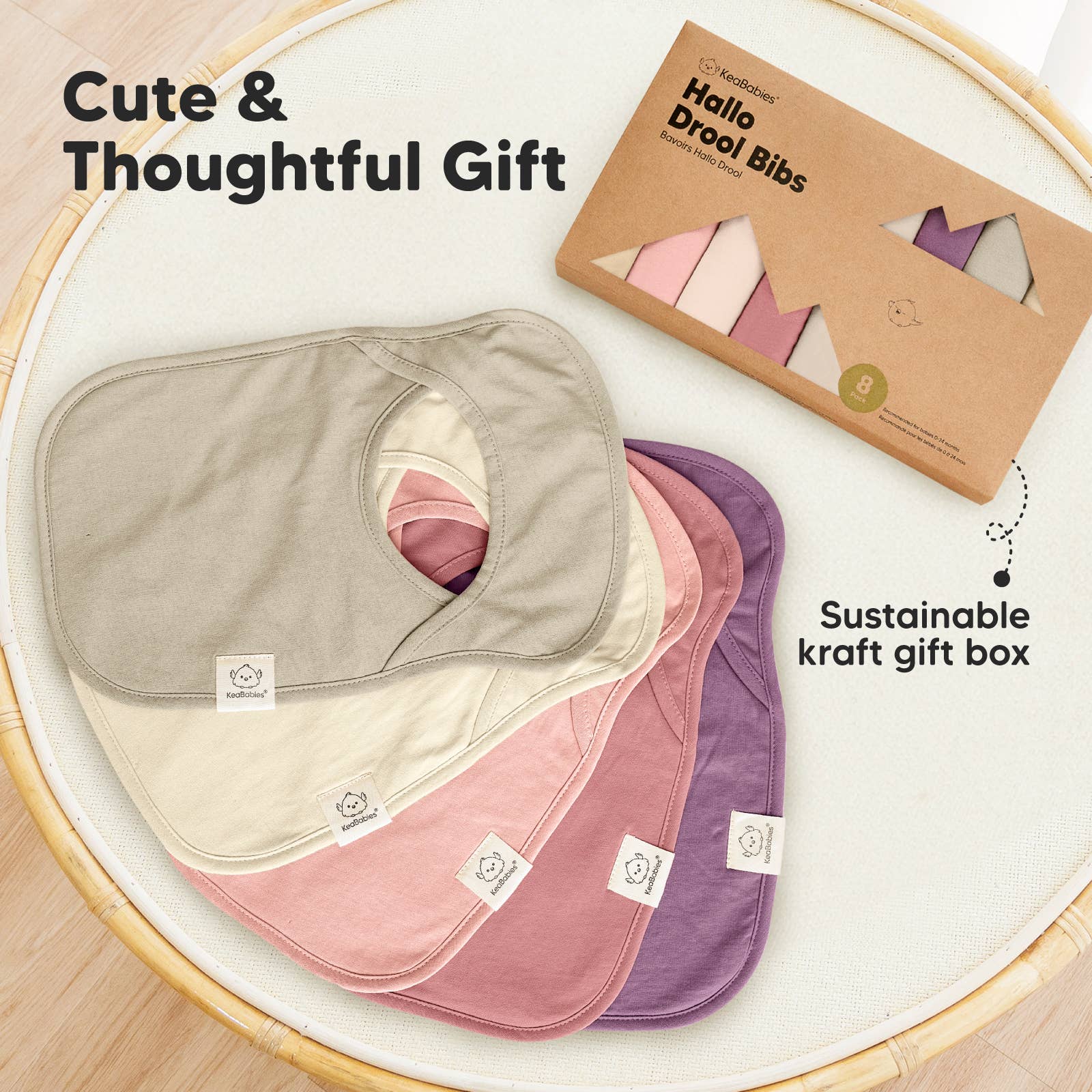 Dahlia KeaBabies Lot de 8 bavoirs Hallo Drool en vente sur Faire8