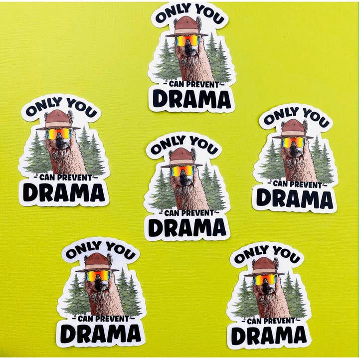 Otto's Grotto - Wholesale Sticker - Llama Drama Sticker Only You Can Prevent Drama Sticker1